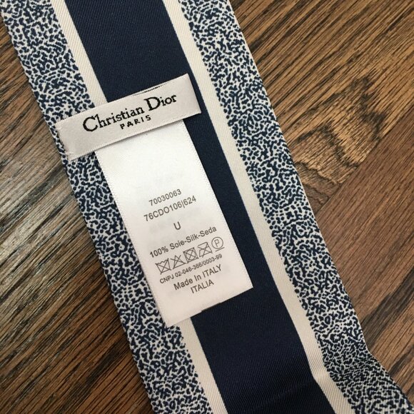 Dior Navy Jungle Silk Twilly - Picture 5 of 5